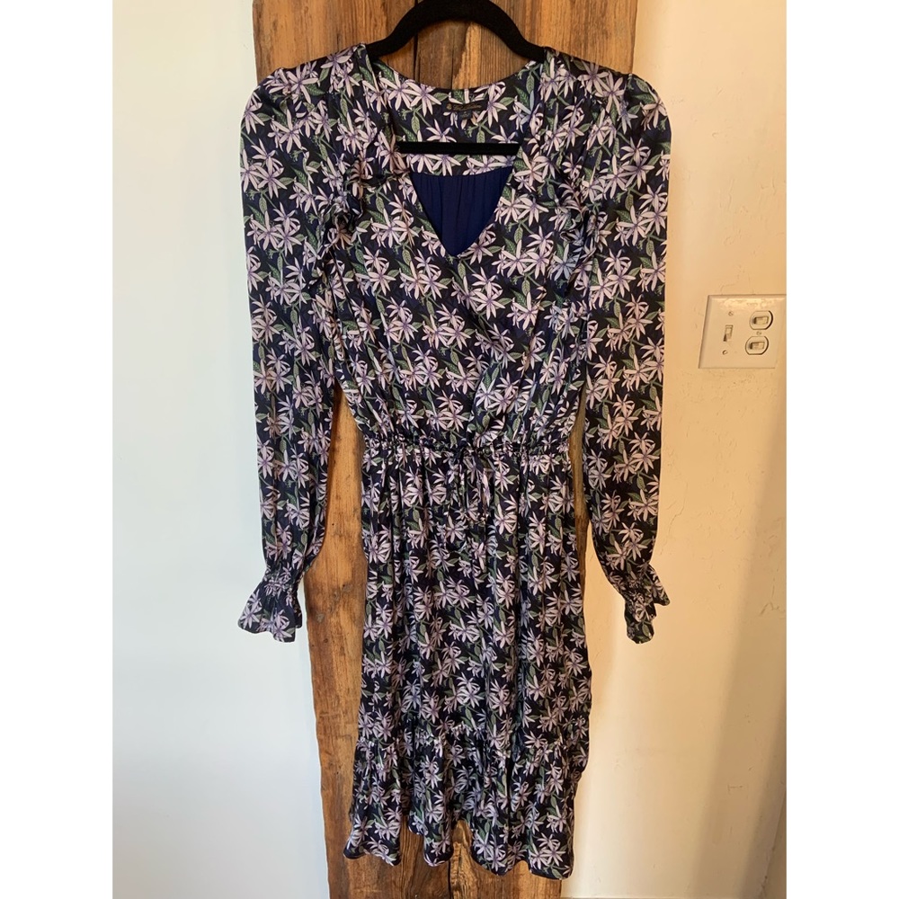 Brooks Brothers 100% Silk Purple Floral Dress